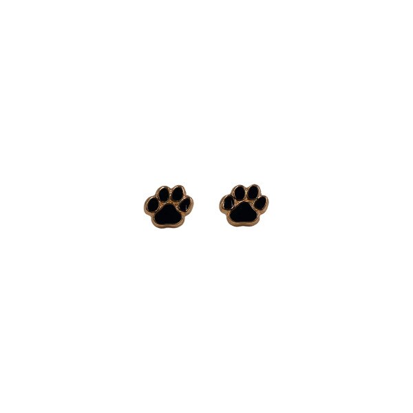 navy and gold tiger paw earrings